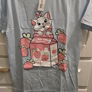 Disney Blue Cat and Strawberry Milk T-Shirt